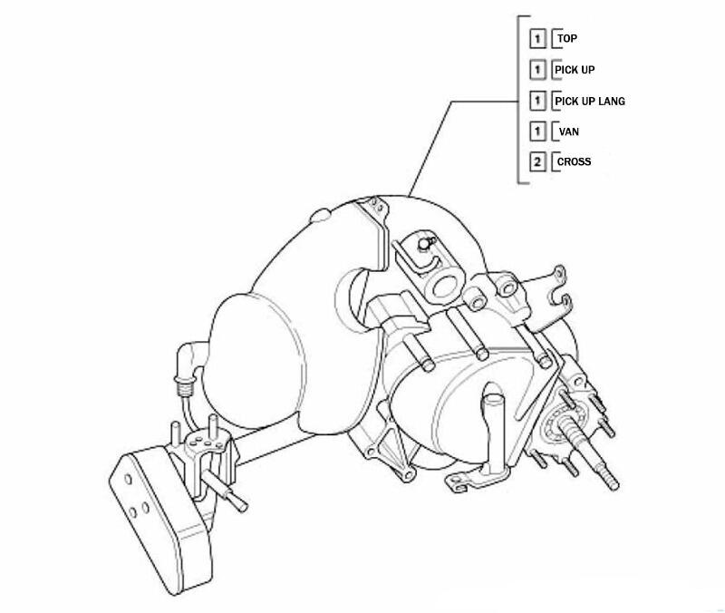 Split-Zeichnung Kompletter Motor Ape 50