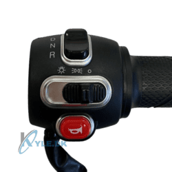 Højre gashåndtag nærbillede med D/N/R knap.