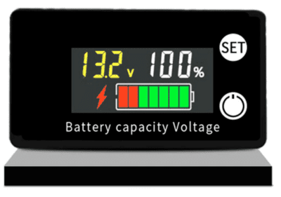 Batterieanzeige Multi-Color 8 V–100 V mit Prozentangabe und Balkenanzeige