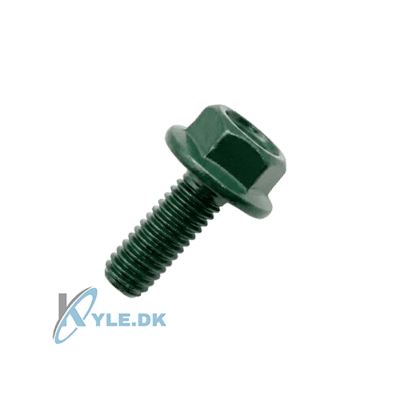 Bolt M6 x 16 med10mm flangehoved - Mørkegrøn