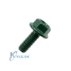 Bolt M6 x 16 med10mm flangehoved - Mørkegrøn